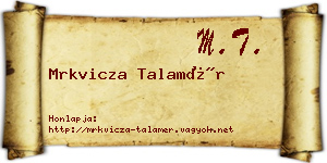 Mrkvicza Talamér névjegykártya